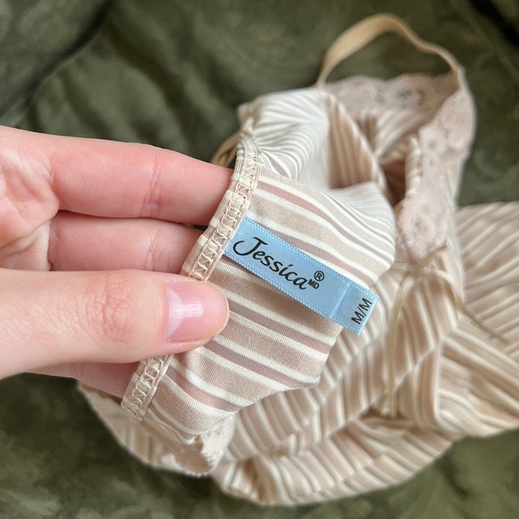 Jessica lace bow striped camisole - Picture 4 of 6